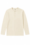 IVAR Airloop Beige Full Sleeve Henley - Front View - IVAR Clothing