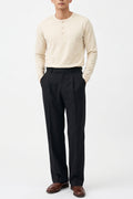 IVAR Airloop Beige Full Sleeve Henley - Model Wearing - IVAR Clothing