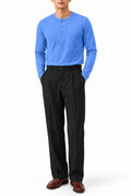 IVAR Airloop Pastel Blue Full Sleeve Henley - Model Wearing - IVAR Clothing