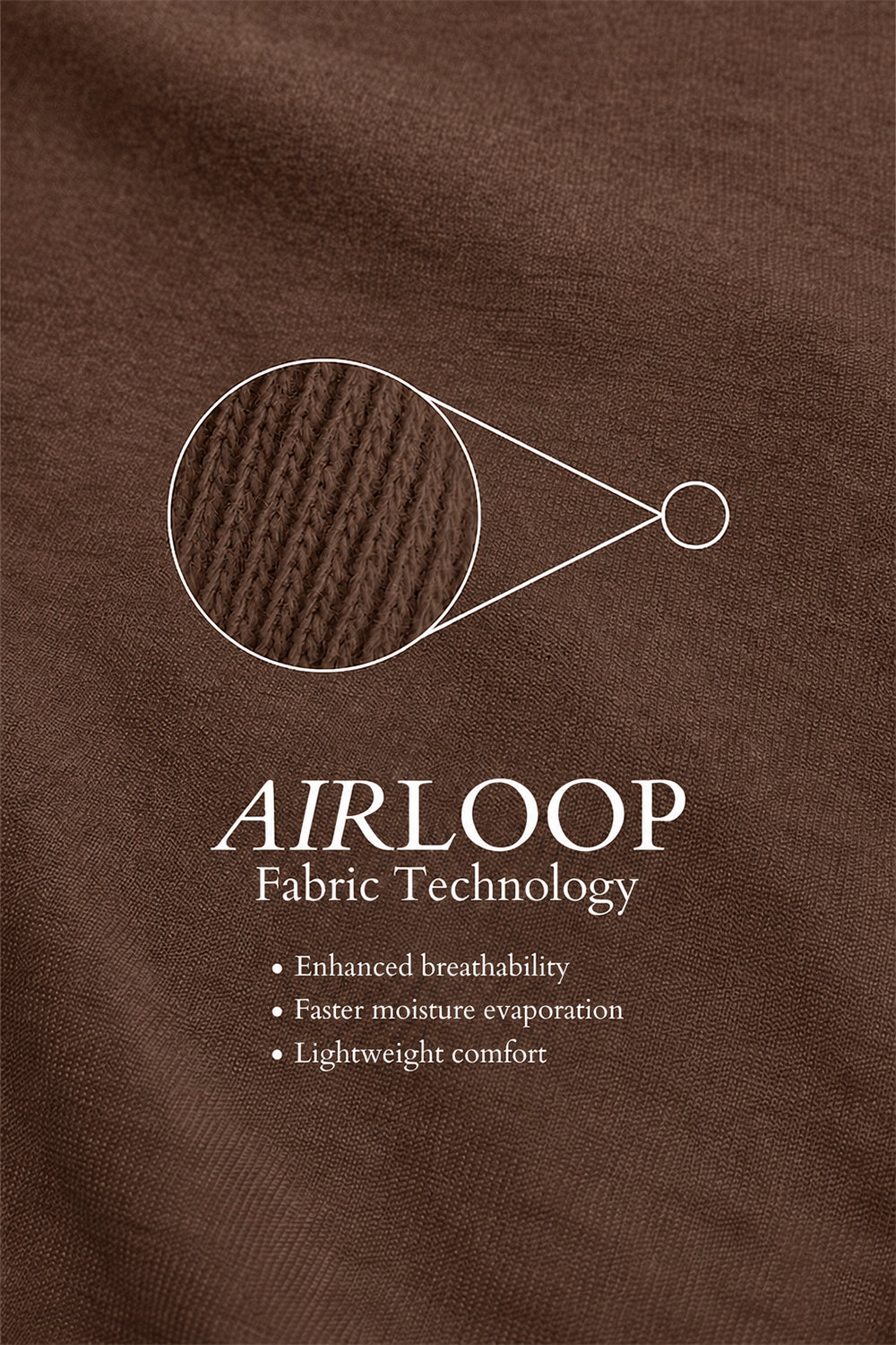 IVAR Airloop Brown Full Sleeve Henley - Airloop Fabric Swatch - IVAR Clothing