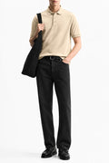 IVAR Beige Airloop Polo - Model Wearing - IVAR Clothing