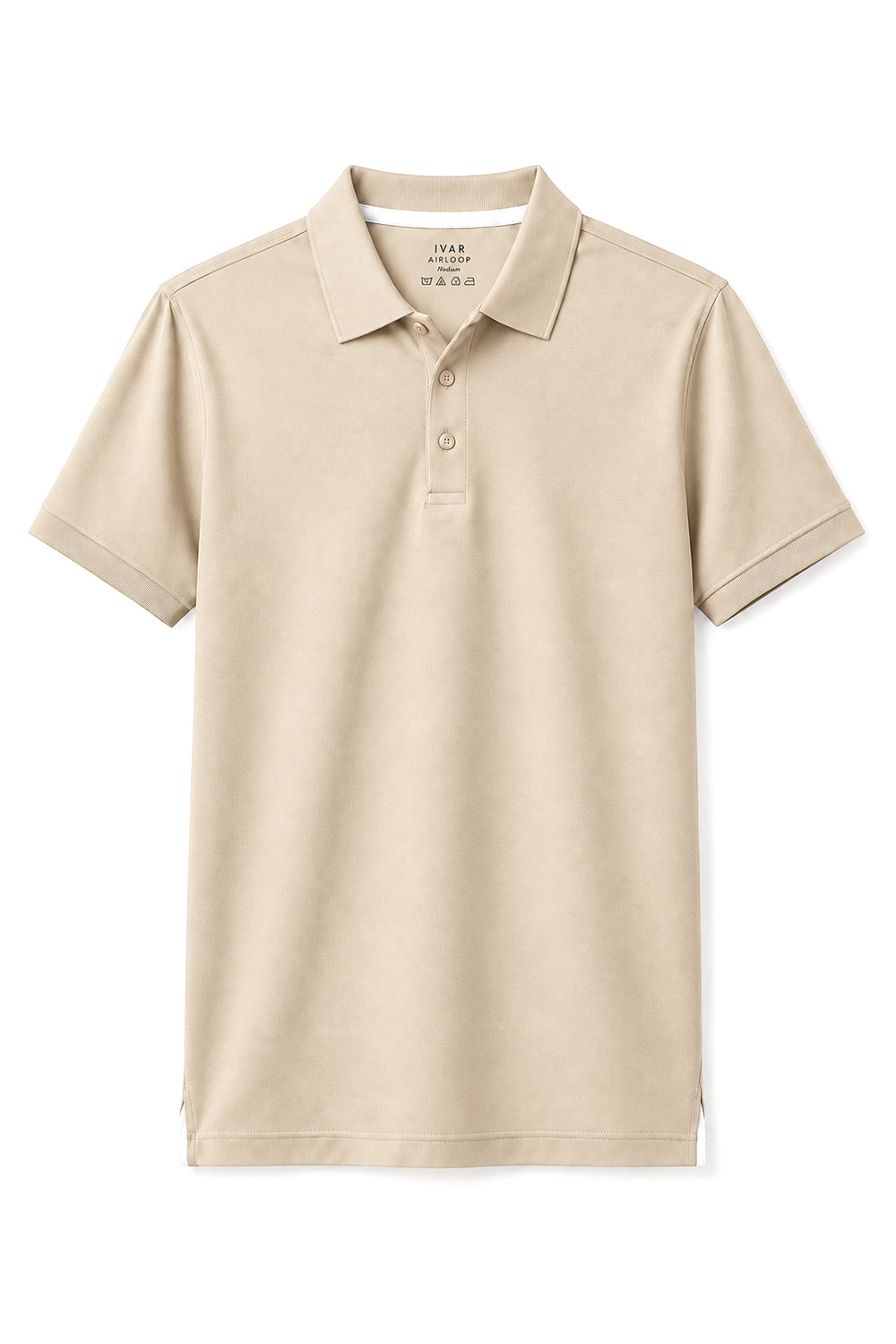 IVAR Beige Airloop Polo - Front View - IVAR Clothing