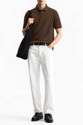 IVAR Brown Airloop Polo - Model Wearing - IVAR Clothing