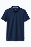 IVAR Navy Airloop Polo - Front View - IVAR Clothing