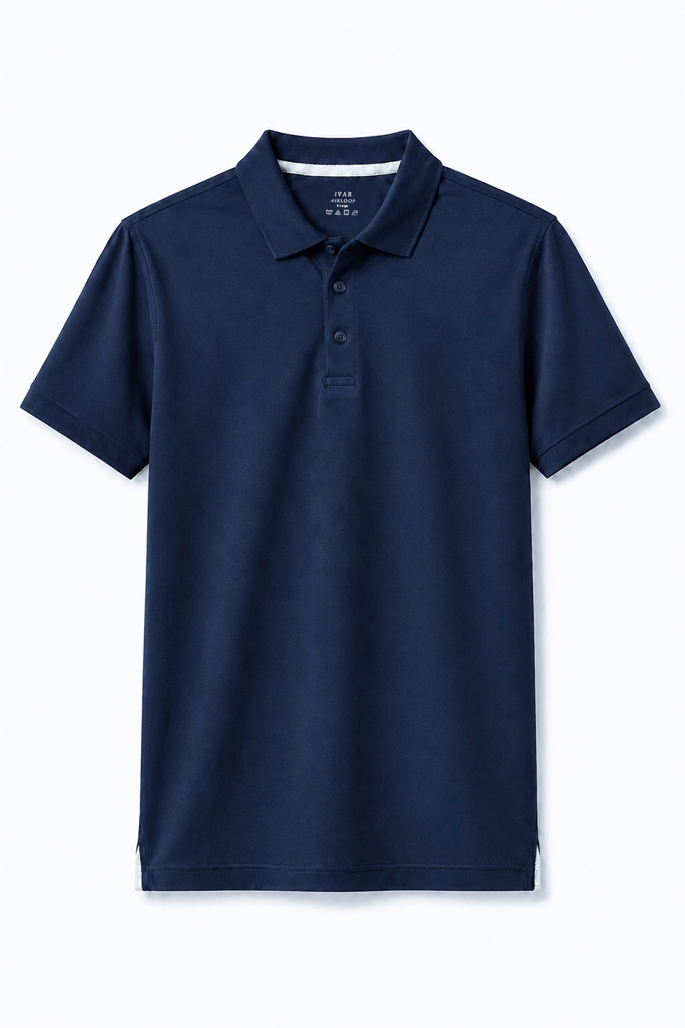 IVAR Navy Airloop Polo - Front View - IVAR Clothing