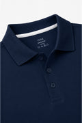 IVAR Navy Airloop Polo - Close-Up Collar Detail - IVAR Clothing