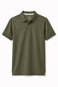 IVAR Olive Airloop Polo - Front View - IVAR Clothing
