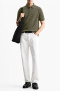 IVAR Olive Airloop Polo - Model Wearing - IVAR Clothing