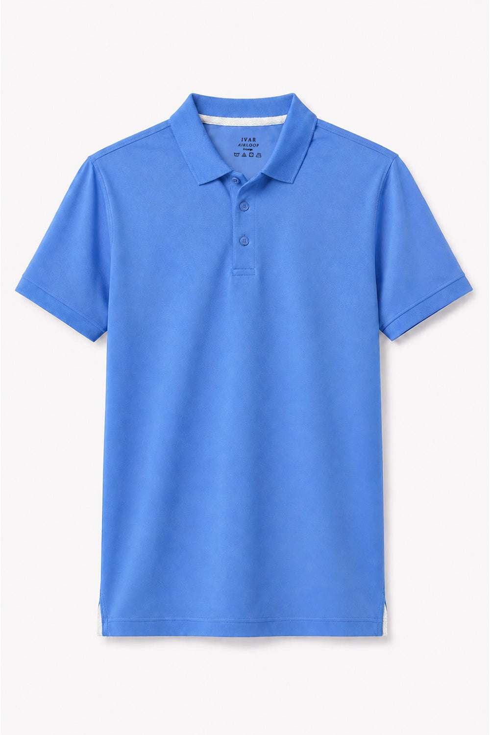IVAR Pastel Blue Airloop Polo - Front View - IVAR Clothing