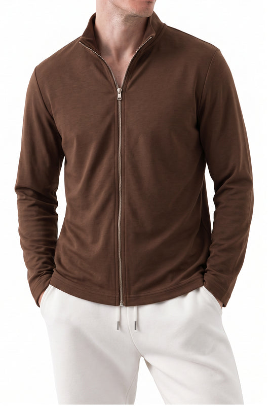 Ivar Airloop Brown Light Weight Zipper Cardigan
