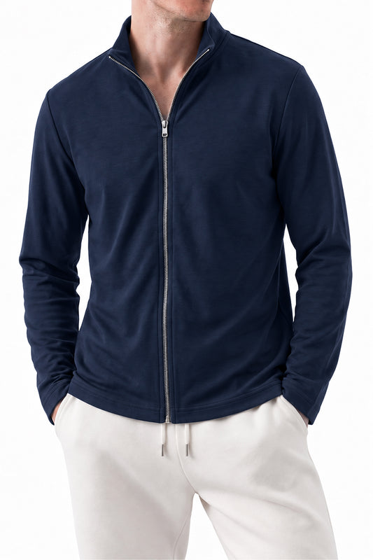 Ivar Airloop Navy Light Weight Zipper Cardigan