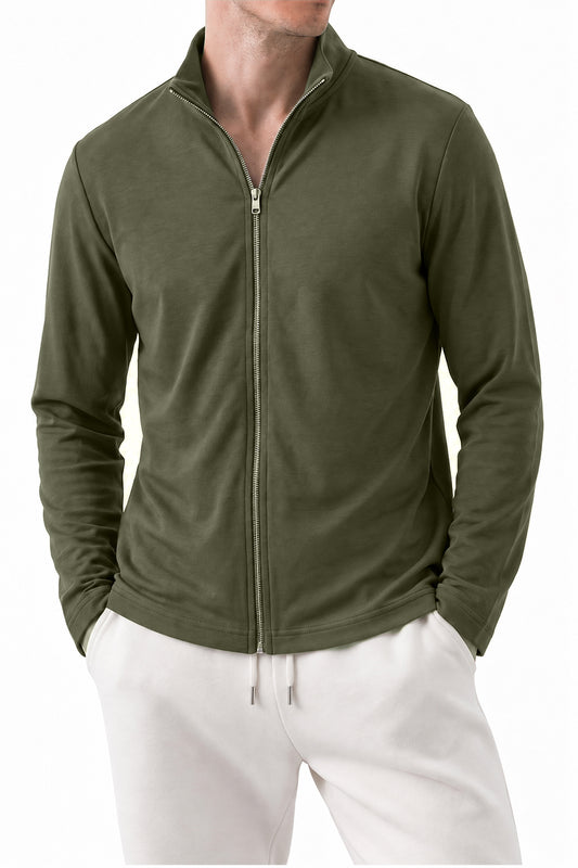 Ivar Airloop Olive Light Weight Zipper Cardigan