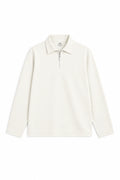 Ivar Airloop White Zipper Polo, flat lay front view