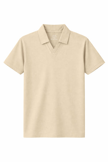 IVAR® Airloop Beige Johnny Collar Polo