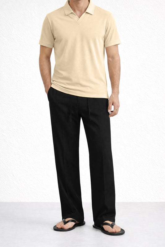 IVAR® Airloop Beige Johnny Collar Polo