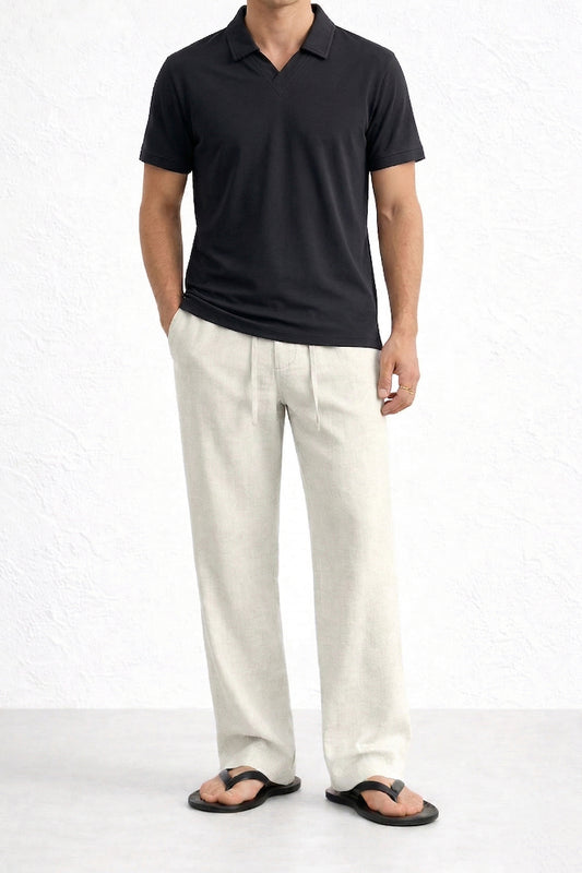 IVAR® Airloop Black Johnny Collar Polo