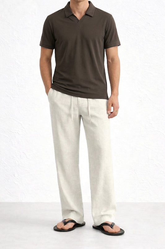 IVAR® Airloop Dark Brown Johnny Collar Polo