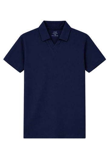 IVAR® Airloop Navy Johnny Collar Polo