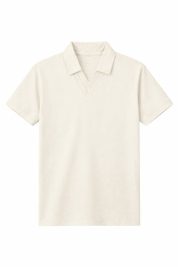 IVAR® Airloop Off White Johnny Collar Polo