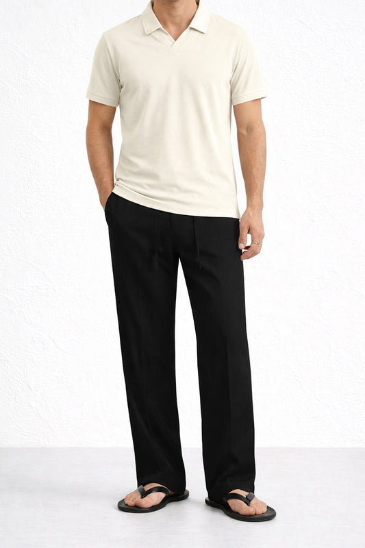 IVAR® Airloop Off White Johnny Collar Polo