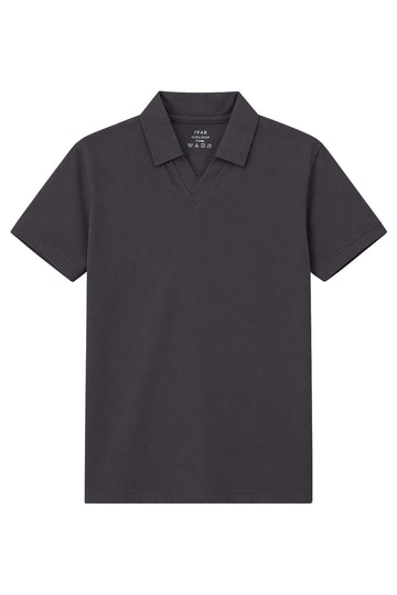 IVAR® Airloop Steel Grey Johnny Collar Polo