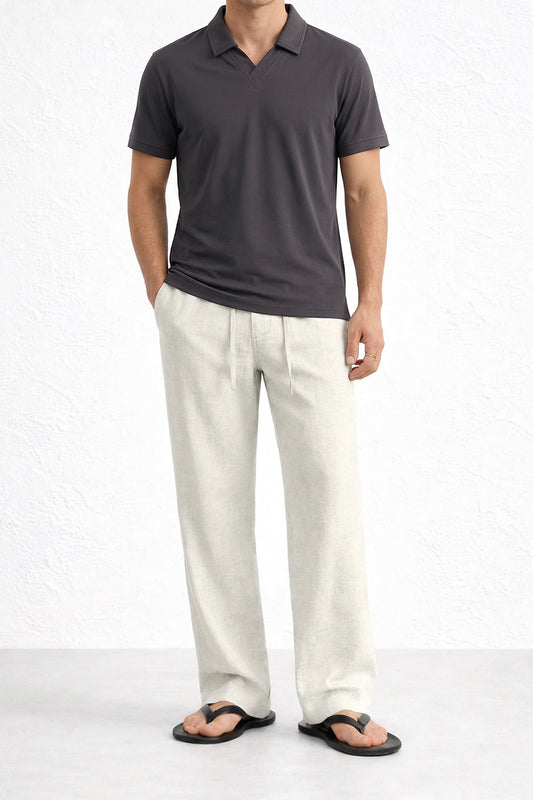 IVAR® Airloop Steel Grey Johnny Collar Polo