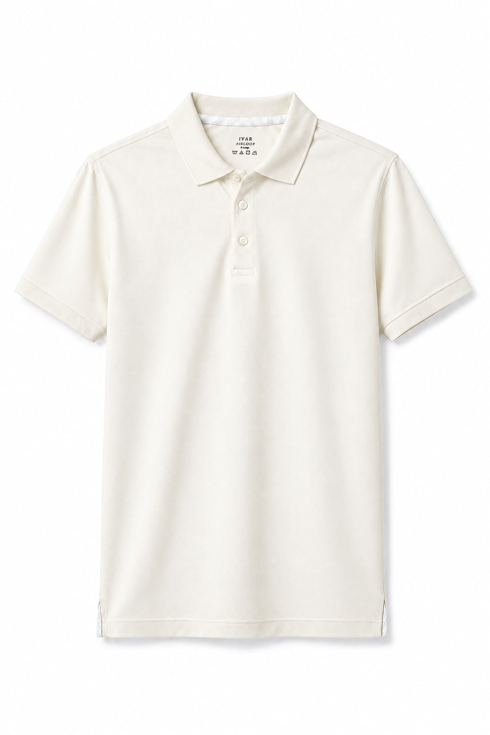 IVAR White Airloop Polo, flat lay front view