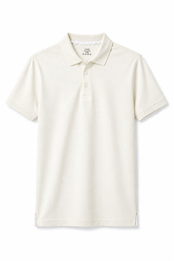 IVAR White Airloop Polo, flat lay front view