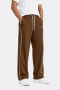 IVAR Brown Arc Track Pants - Full Length Model View - IVAR Clothing