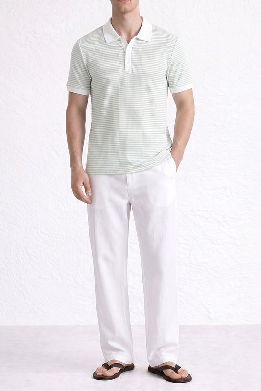 IVAR® Mint White Gingham Polo