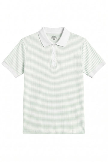 IVAR® Mint White Gingham Polo