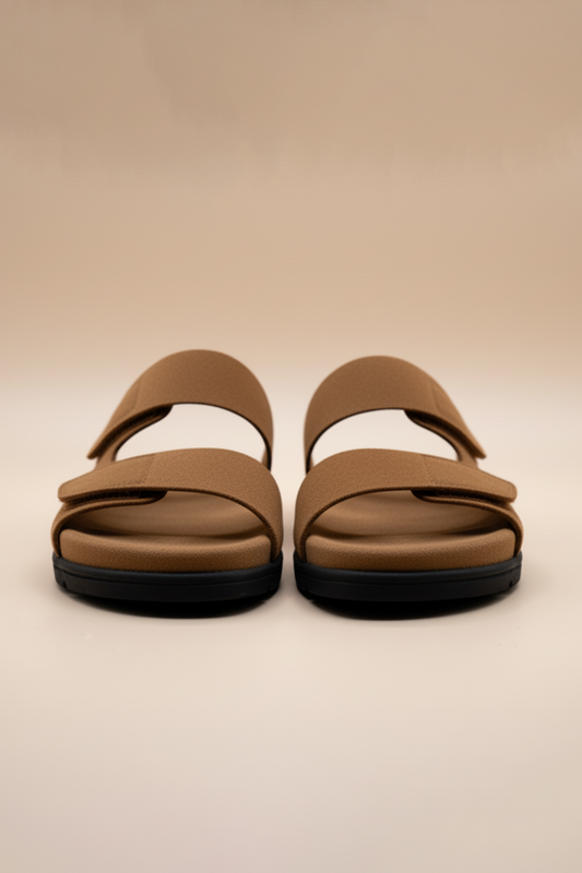IVAR Tan Brown Suede Slides – men's tan brown suede leather slides, view 2
