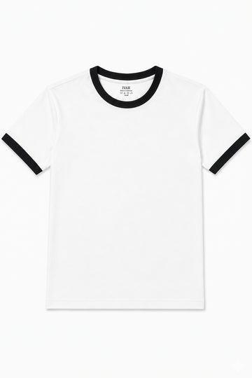 IVAR® White Ft black Ringer Tshirt