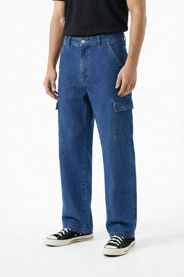 IVAR® Straight Fit Mid Blue Denim Cargos