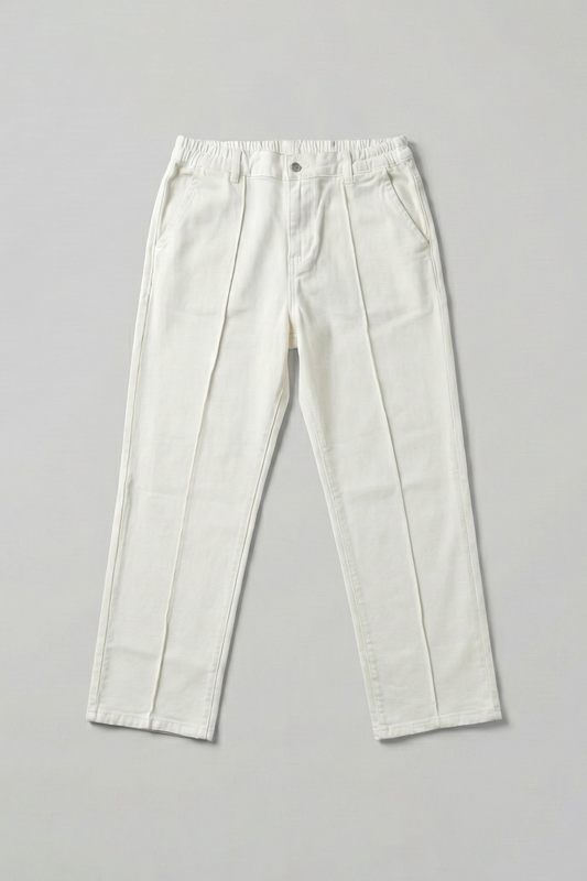 IVAR® White Stapered Denim Pants