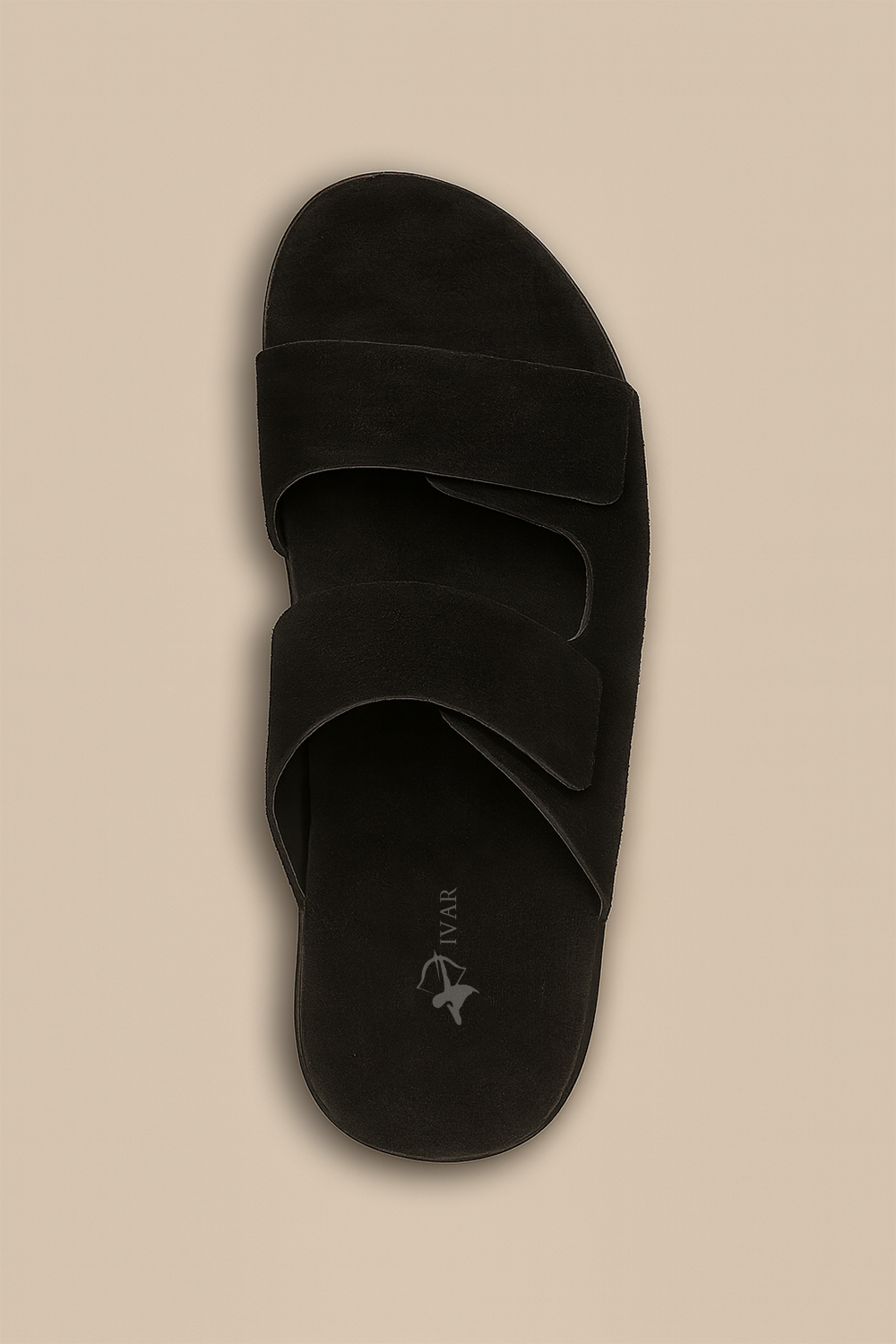 IVAR® Black Suede Slides