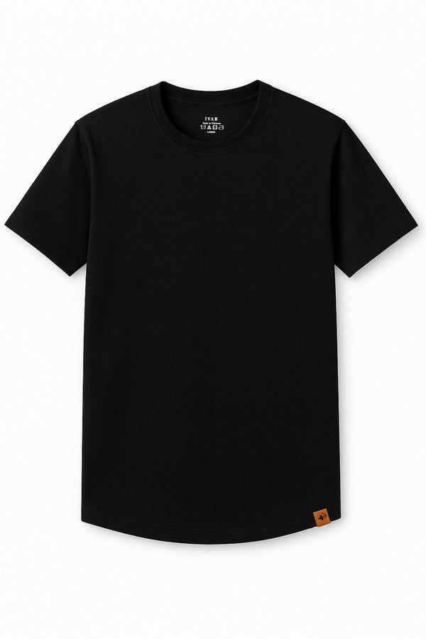 IVAR® Luxeknit Black shirt (Curved Hem design)