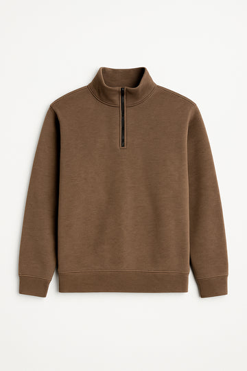 IVAR® Camel Brown Fleece Quarter Zipper