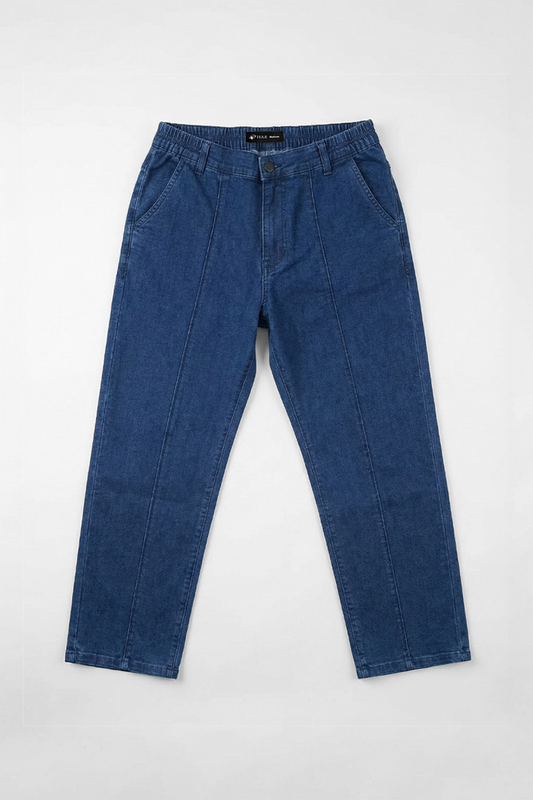 IVAR® French Terry Medium Blue Pleated Denim