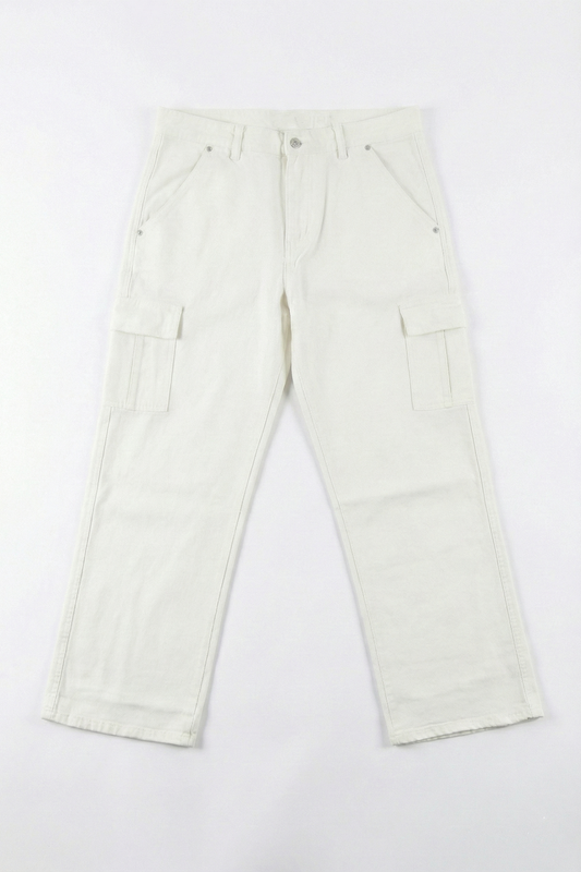 IVAR® Relaxfit White Denim Cargos