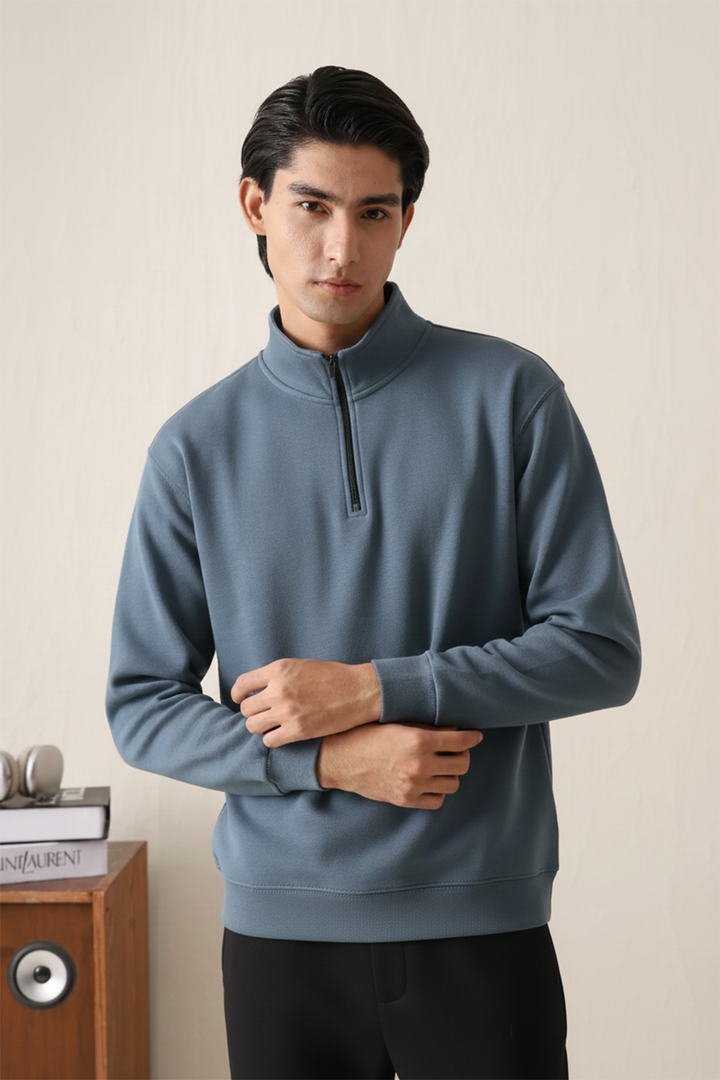 IVAR® Steel Blue Fleece Quarter Zipper