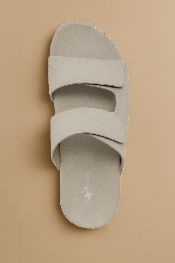IVAR® Grey Suede Slides