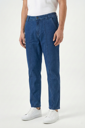 IVAR® French Terry Medium Blue Pleated Denim