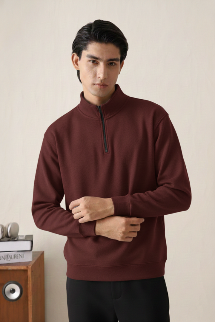 IVAR® Maroon Fleece Quarter Zipper