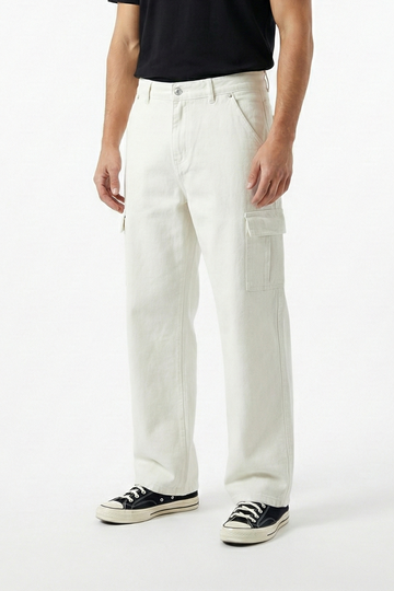 IVAR® Relaxfit White Denim Cargos