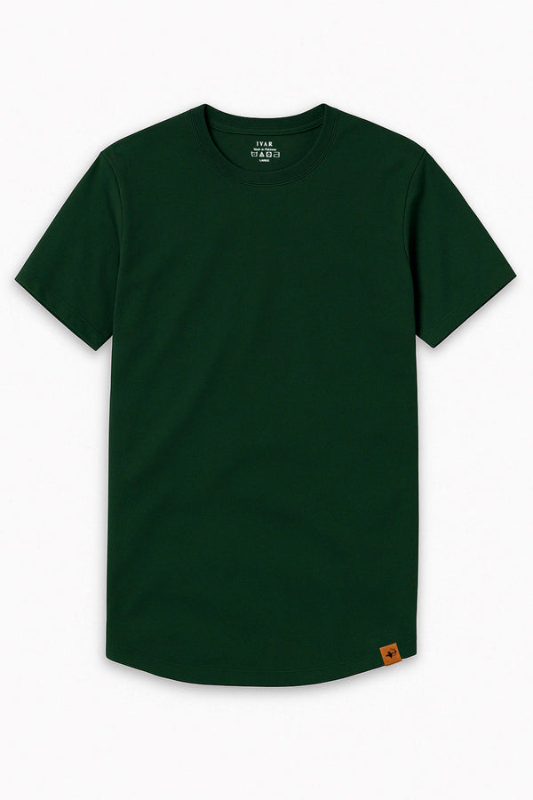 IVAR® Luxeknit Dark Green shirt (Curved Hem design)
