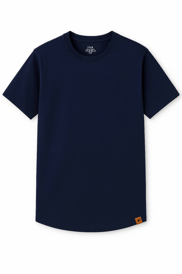 IVAR® Luxeknit Navy shirt (Curved Hem design)