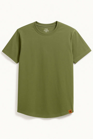 IVAR® Luxeknit Mud Green shirt (Curved Hem design)