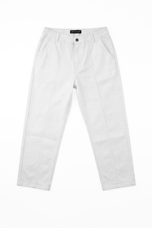 IVAR® French Terry Off White Pleated Denim