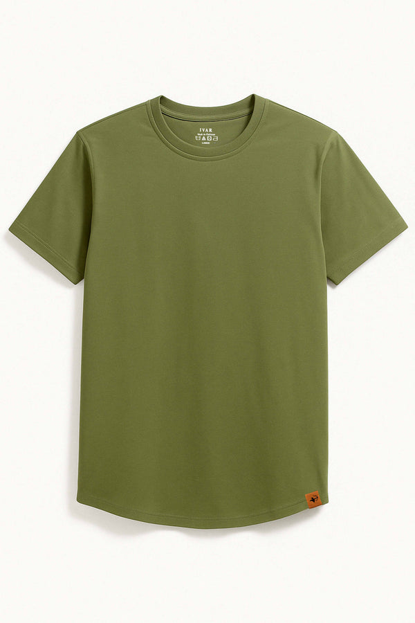 IVAR® Luxeknit Mud Green shirt (Curved Hem design)